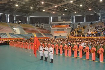 Các đơn vị về dự Lễ khai mạc Hội thao ứng dụng nghiệp vụ lực lượng Công an nhân dân năm 2022, do Bộ Công an tổ chức ngày 12/8 tại Nhà thi đấu tỉnh Kiên Giang.