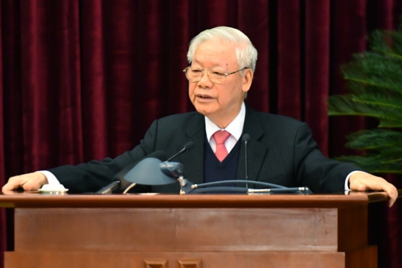 Tổng Bí thư, Chủ tịch nước Nguyễn Phú Trọng phát biểu bế mạc Hội nghị lần thứ 14 Ban Chấp hành Trung ương Đảng khóa XII. 