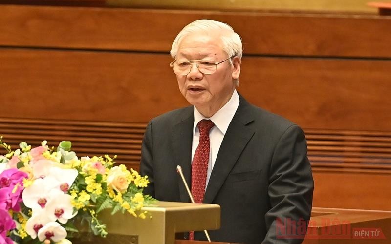 Tổng Bí thư Nguyễn Phú Trọng đã dự và có bài phát biểu quan trọng tại Hội nghị. (Ảnh: Đăng Khoa)