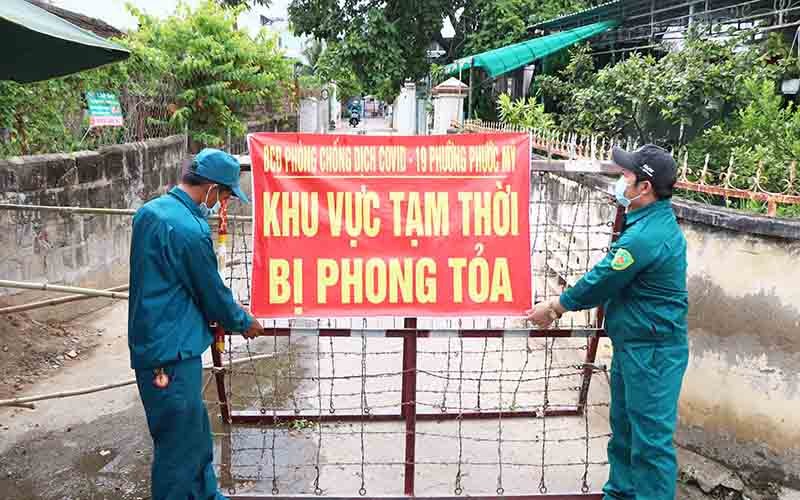 Khu phố 6 phường Phước Mỹ, TP Phan Rang - Tháp Chàm, tỉnh Ninh Thuận phát hiện có ca lây nhiễm trong cộng đồng, tạm thời bị phong tỏa.