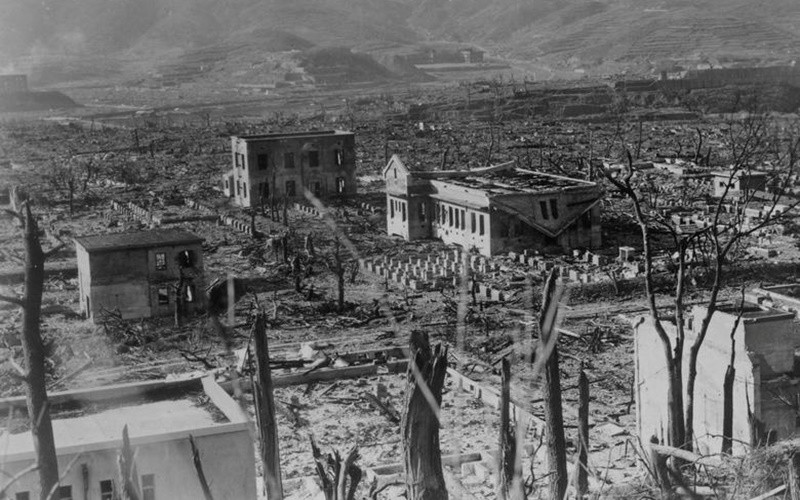 Cảnh hoang tàn tại Nagasaki, ngày 17/3/1948. (Ảnh: Reuters)