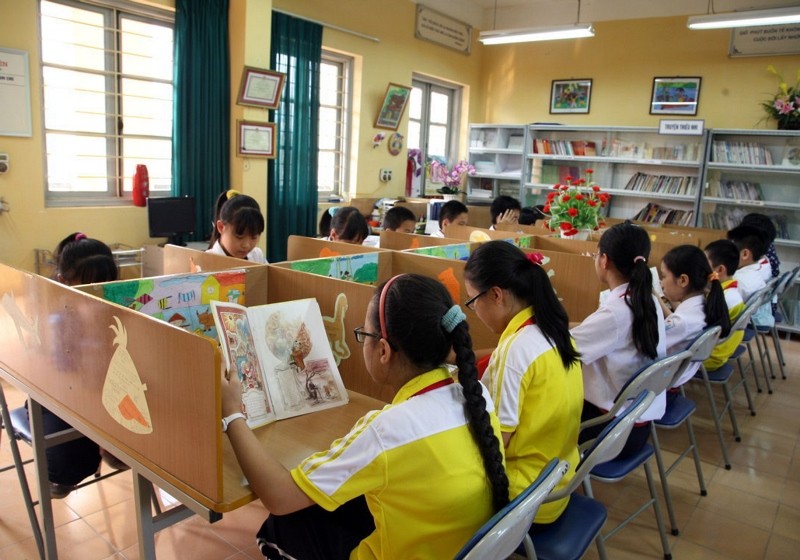 Giờ học của học sinh Trường THCS Đống Đa, Hà Nội. (Ảnh: Đăng Anh)
