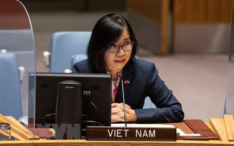 Phó Trưởng phái đoàn Việt Nam tại Liên hợp quốc Nguyễn Phương Trà. (Ảnh: TTXVN)