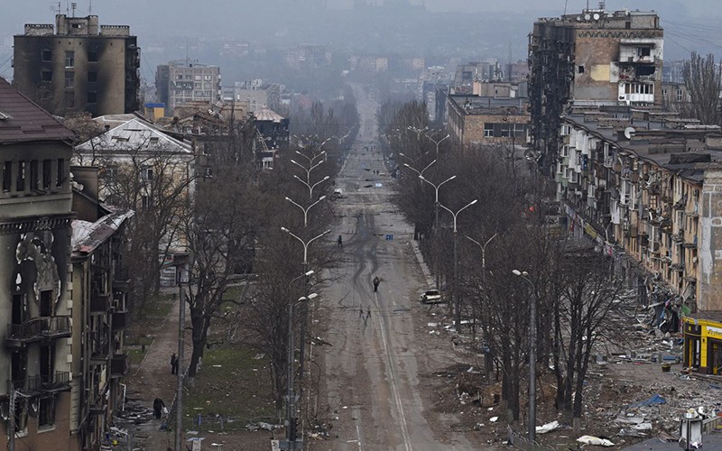 Một góc thành phố Mariupol, Ukraine, ngày 3/4. (Ảnh: Reuters)
