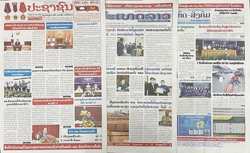 Báo chí Lào có nhiều bài viết ca ngợi mối quan hệ đặc biệt Việt Nam-Lào. 