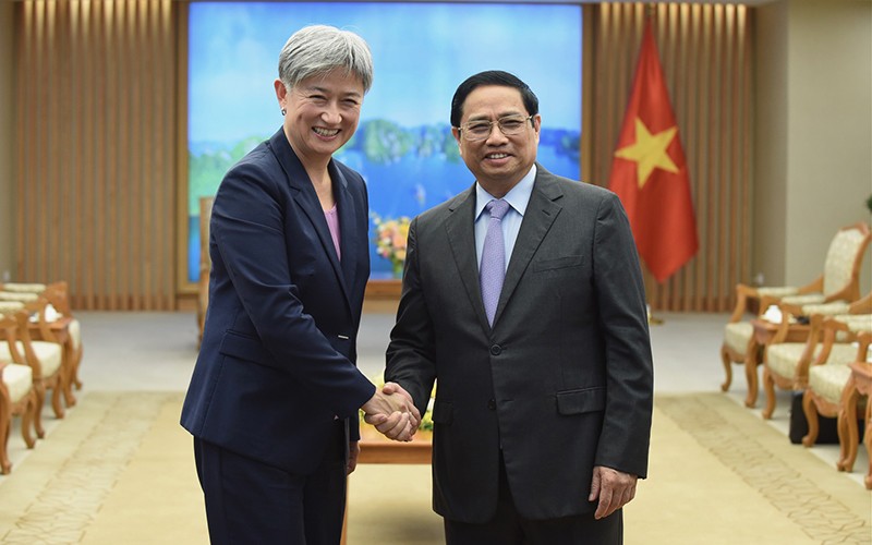 Thủ tướng Phạm Minh Chính tiếp Bộ trưởng Ngoại giao Australia Penny Wong.