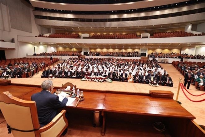 Toàn cảnh phiên họp quốc hội Iraq tại thủ đô Baghdad ngày 9/1/2022. (Ảnh: AFP/TTXVN)