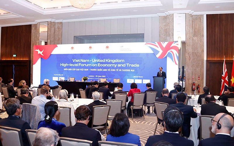 Diễn đàn cấp cao Việt Nam-Vương quốc Anh về Kinh tế và Thương mại. (Ảnh TTXVN)