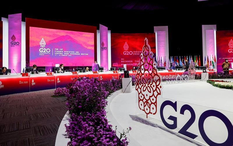Hội nghị Bộ trưởng Tài chính và Giám đốc Ngân hàng Trung ương G20 diễn ra tại Indonesia, ngày 18/2. (Ảnh: Reuters)