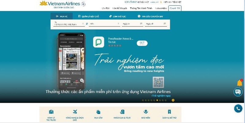 Vietnam Airlines đột phá với giao diện website và ứng dụng di động mới 