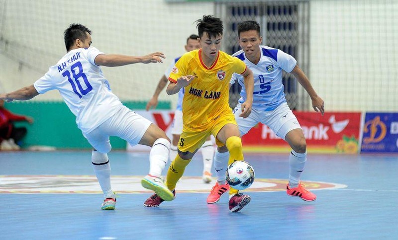 Trận đấu giữa Thái Sơn Nam và HGK Đắk Lắk tại Giải vô địch quốc gia futsal 2022. (Ảnh: VFF)