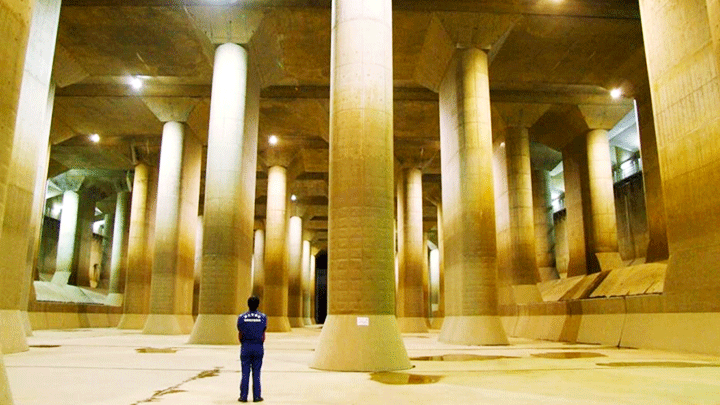 Hệ thống G-cans khổng lồ chống ngập lụt cho Thủ đô Tokyo. Ảnh: GETTY IMAGES