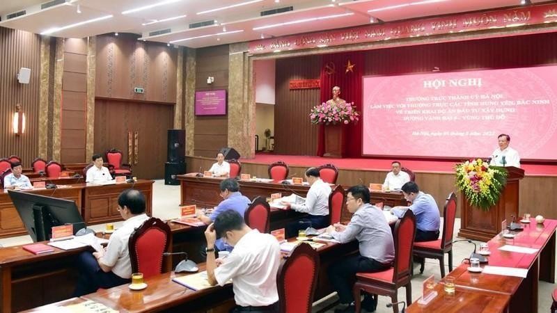 Lãnh đạo thành phố Hà Nội và các tỉnh Bắc Ninh, Hưng Yên họp bàn triển khai dự án đường Vành đai 4-Vùng Thủ đô Hà Nội.