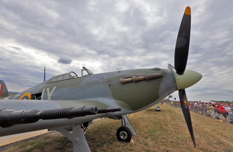 Mẫu máy bay Hawker Hurricane Mk. IV tại sự kiện Ngày hàng không ở thành phố Cheb, Séc, ngày 13/8/2022, chỉ 1 ngày trước tai nạn đáng tiếc. (Ảnh: MAFRA)
