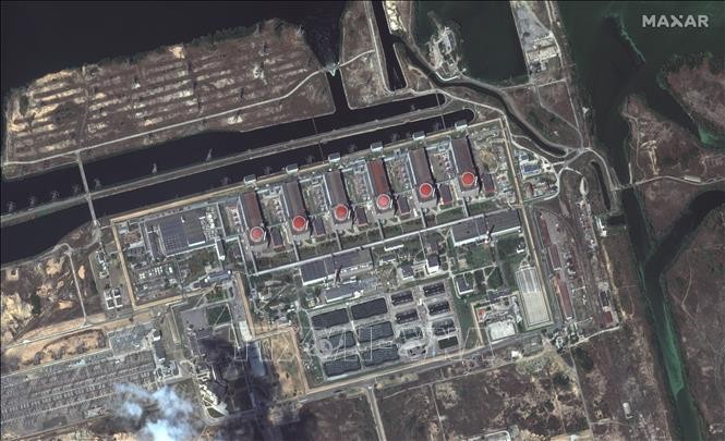 Toàn cảnh nhà máy điện hạt nhân Zaporizhzhia ở Enerhodar, miền đông Ukraine, ngày 19/8/2022. (Ảnh: AFP/TTXVN)