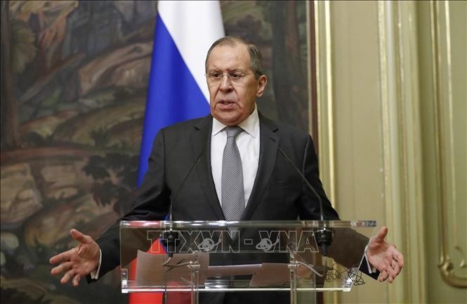 Ngoại trưởng Nga Sergei Lavrov phát biểu tại cuộc họp báo ở Moskva. (Ảnh tư liệu: AFP/TTXVN)