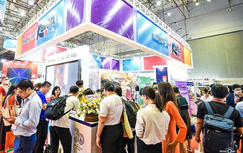 Gian hàng giới thiệu du lịch Hàn Quốc tại Hội Chợ Du lịch Quốc tế Thành phố Hồ Chí Minh năm 2022. 