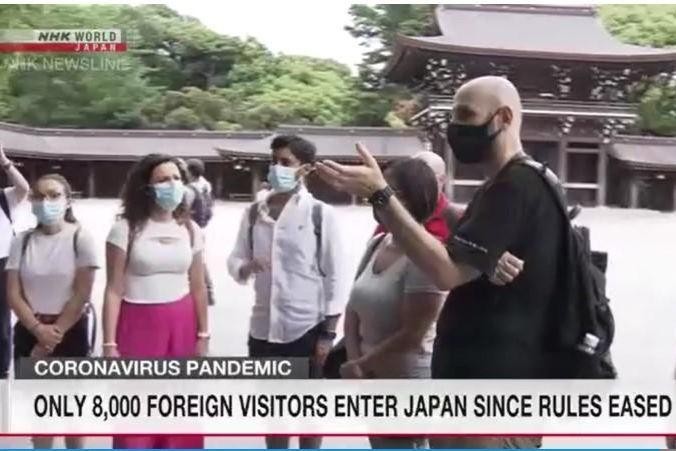 Nhật Bản mới đón được 8.000 khách quốc tế kể từ khi nới lỏng hạn chế hôm 10/6 (Ảnh chụp màn hình)