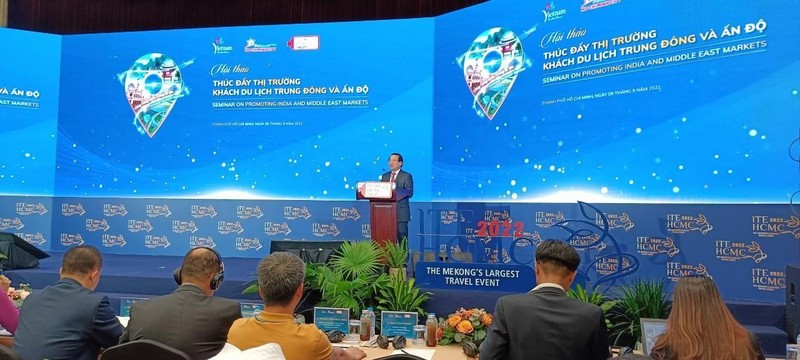Phó Tổng cục trưởng Hà Văn Siêu phát biểu tại hội thảo. (Ảnh: Tổng cục Du lịch) 