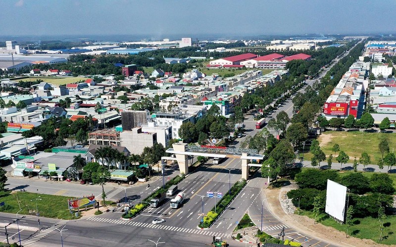 Một góc trung tâm huyện Bàu Bàng, tỉnh Bình Dương.