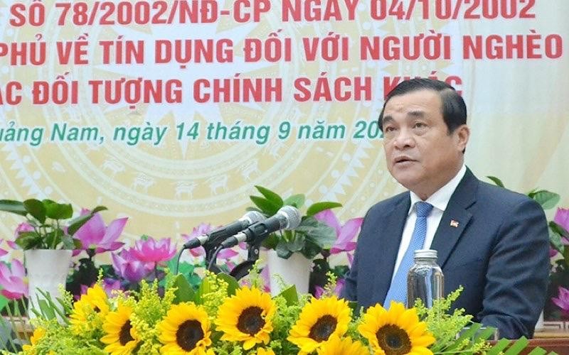 Bí thư Tỉnh ủy Quảng Nam Phan Việt Cường phát biểu tại hội nghị.