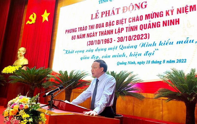 Bí thư Tỉnh ủy Quảng Ninh phát biểu tại Lễ phát động.