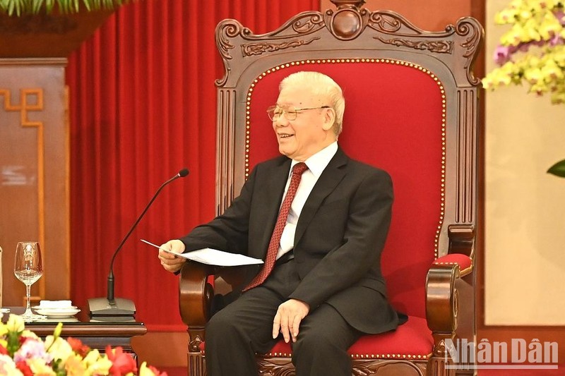[Ảnh] Tổng Bí thư Nguyễn Phú Trọng tiếp Tổng Thư ký Liên hợp quốc Antonio Guterres ảnh 5