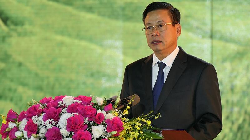 Chủ tịch Ủy ban nhân dân tỉnh Hà Giang Nguyễn Văn Sơn phát biểu khai mạc chương trình.
