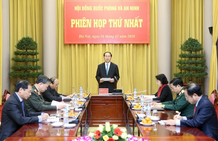 Chủ tịch nước Trần Đại Quang phát biểu tại phiên họp.